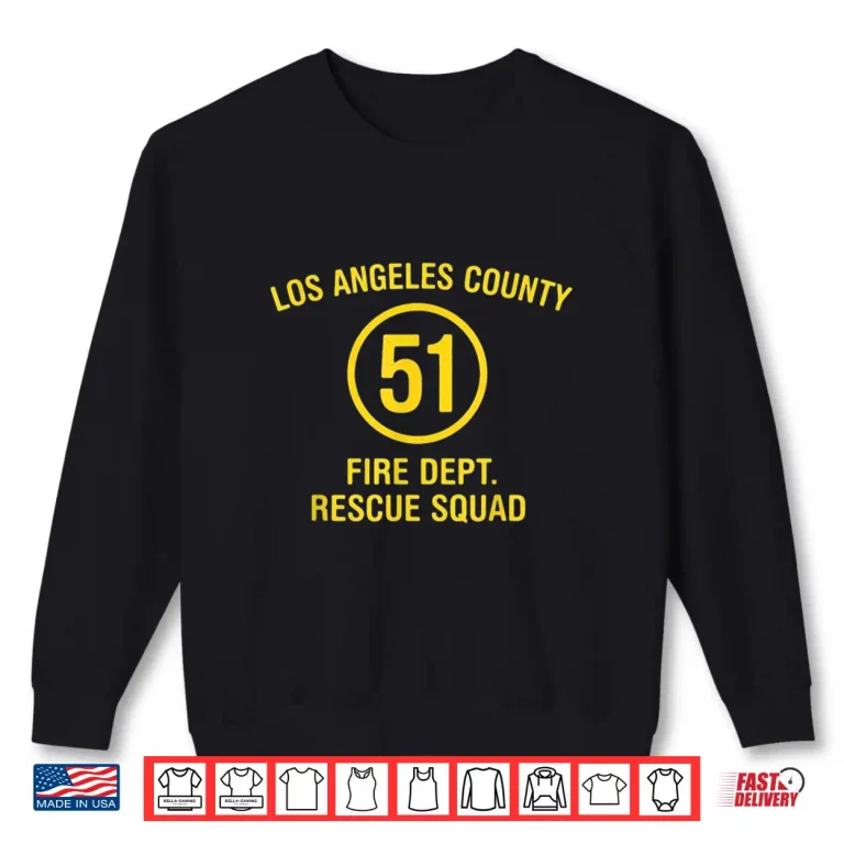 Sweatshirt Emergency Squad Truck Side 51 Rescue Hero Firefighter Shirt