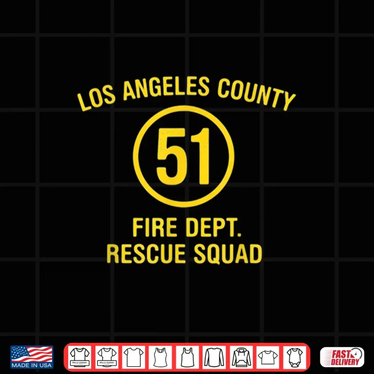 Design Emergency Squad Truck Side 51 Rescue Hero Firefighter Shirt