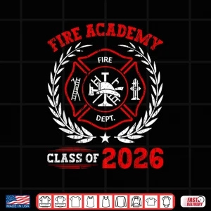 Design Fire Academy Class Of 2026 Graduation Future Firefighter Shirt