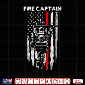 Design Fire Captain Chief American Flag Gifts Firefighter Captain Shirt
