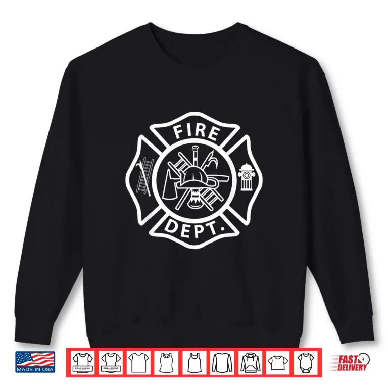 Sweatshirt Fire Department Logo Uniform Fireman Symbol Firefighter Gear Shirt