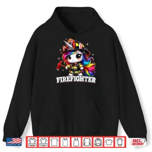Hoodie Firefighter Unicorn Kids Girls Women Firefighting Shirt