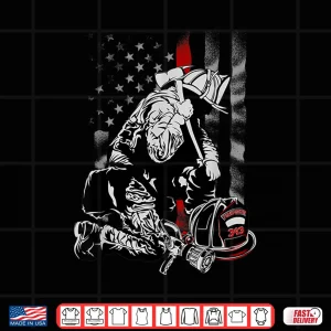Design Fireman American Flag Shirt Thin Red Line Firefighter Shirt