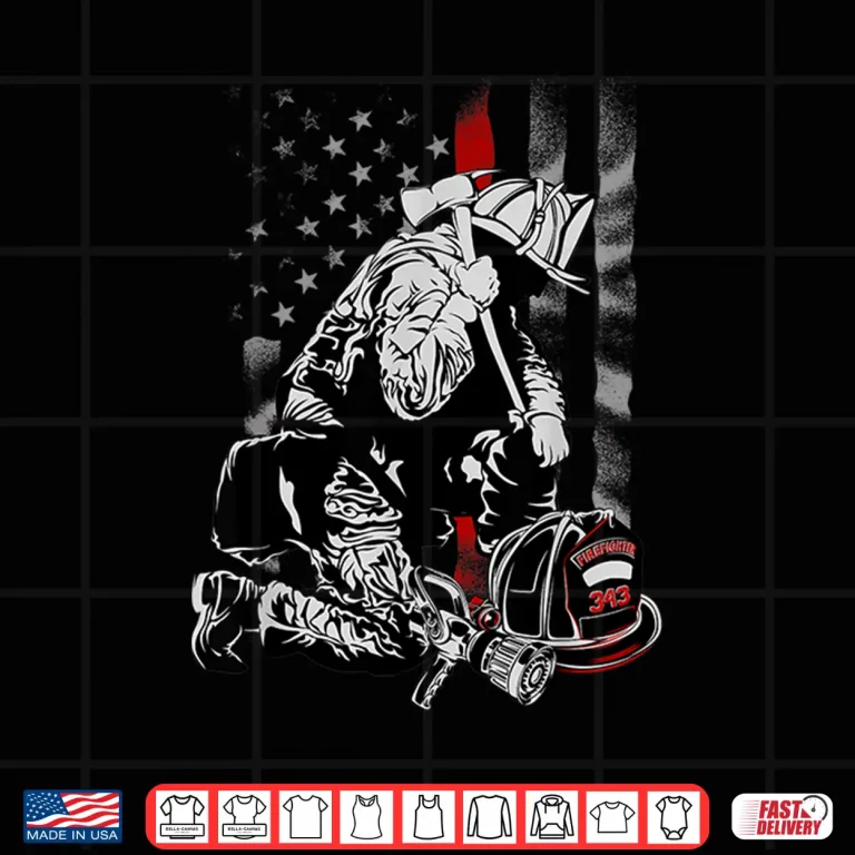 Design Fireman American Flag Shirt Thin Red Line Firefighter Shirt