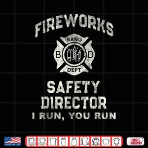 Design Funny Fireworks Safety Director Firefighter America Red Shirt
