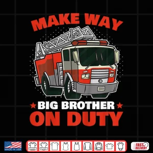 Design Kids Big Brother Firefighter Shirt Brother Boys Firefighter Shirt