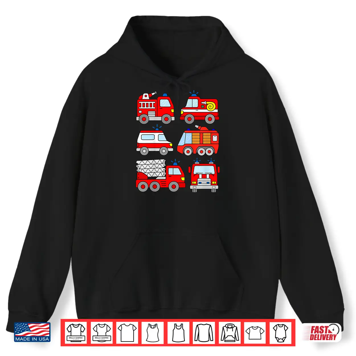 Kids Fire Truck Tshirt Boys Toddlers Emergency Vehicle Shirt Kids Fire Truck Tshirt Boys Toddlers Emergency Vehicle Shirt