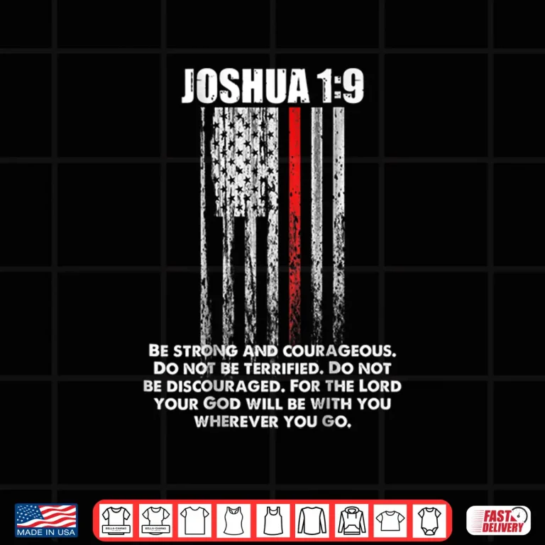 Design Thin Red Line Firefighter Bible Verse Christian Faith Shirt