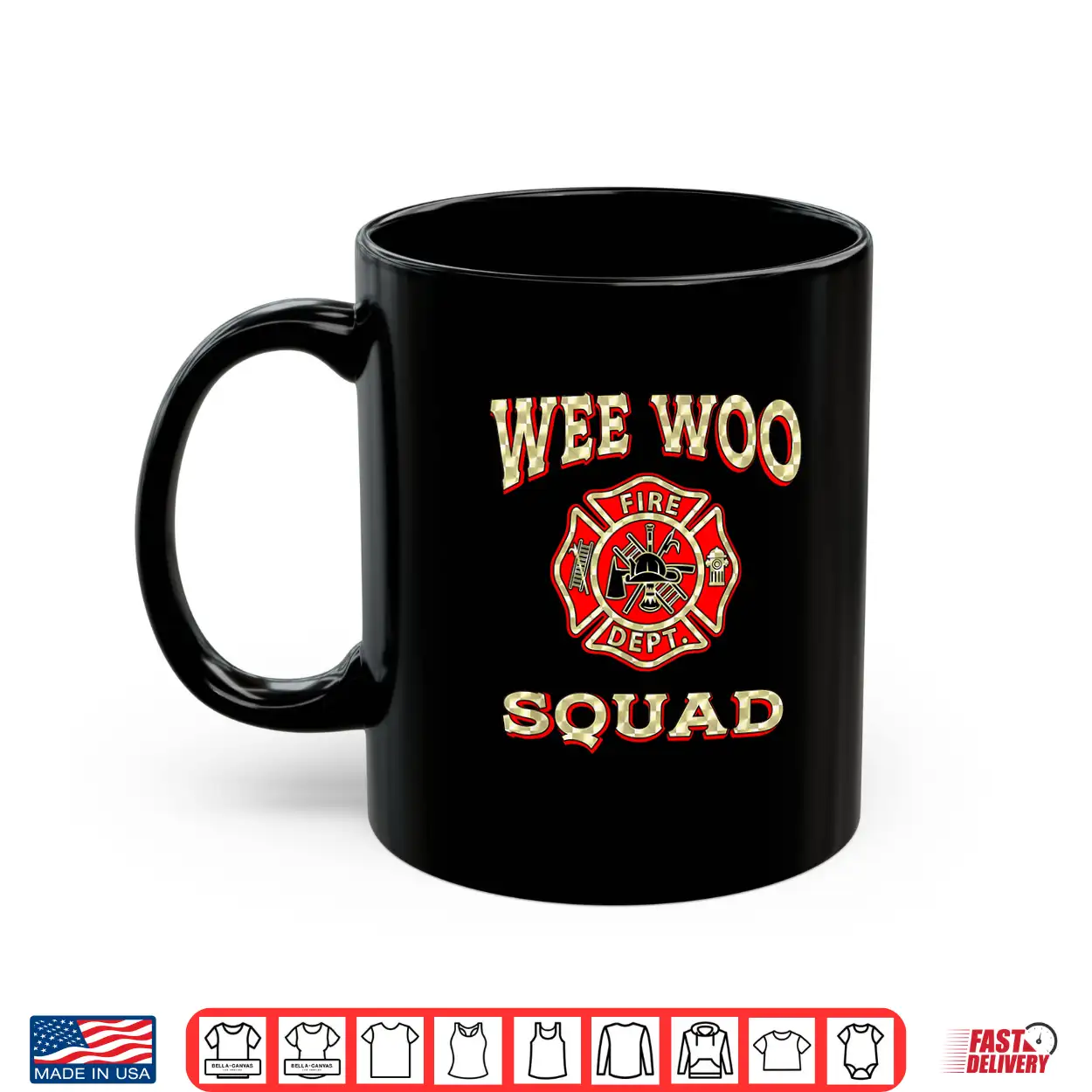Wee Woo Squad Funny Firefighter Badge Marshal Fire Truck Shirt Wee Woo Squad Funny Firefighter Badge Marshal Fire Truck Shirt