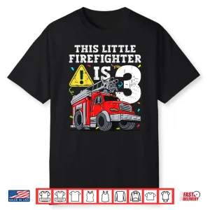 Fire Truck 3 Year Old Firefighter 3Rd Birthday Shirt
