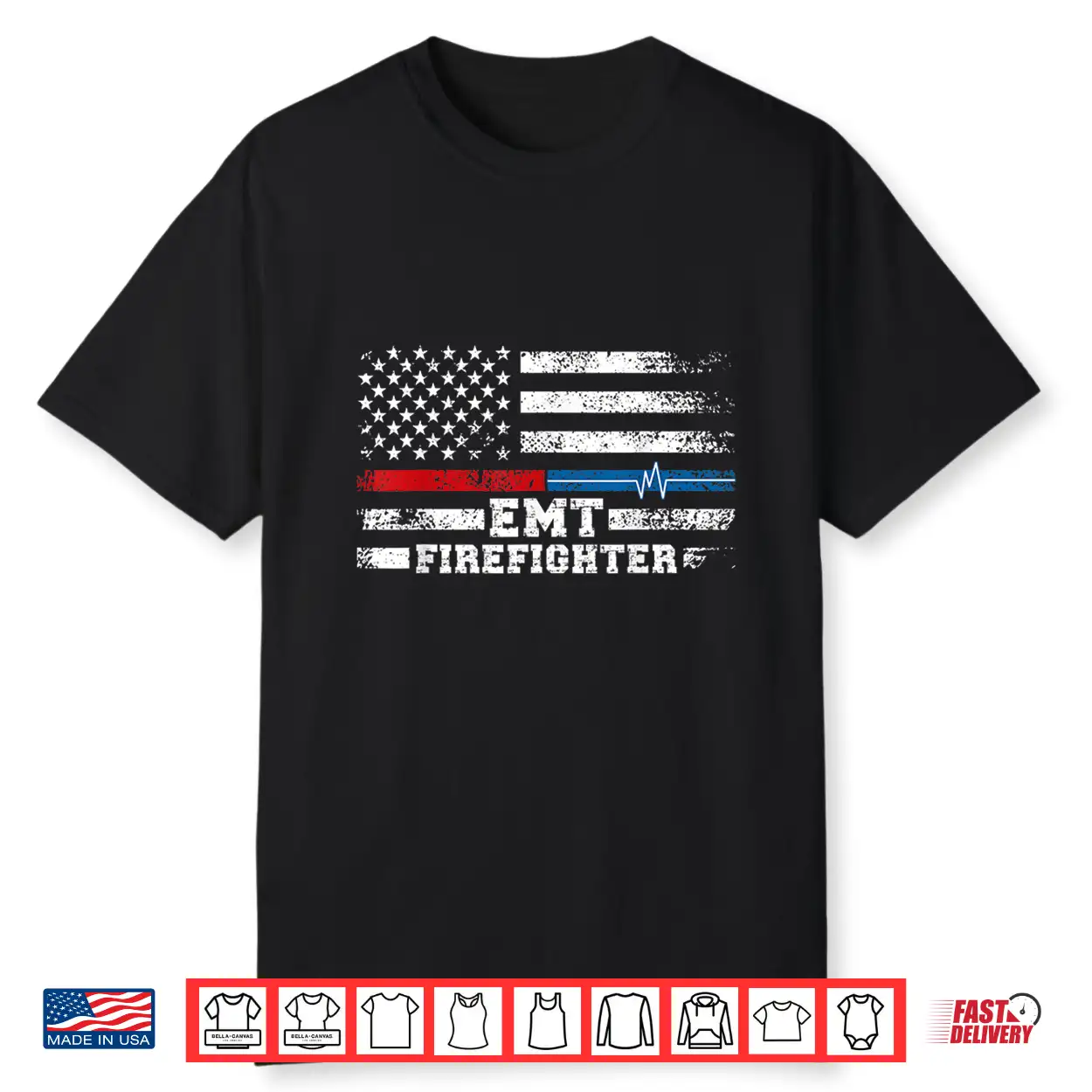 Emt Firefighter American Flag Proud Firefighter Emt Shirt Emt Firefighter American Flag Proud Firefighter Emt Shirt