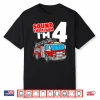 Fire Truck 4 Year Old Firefighter 4Th Birthday Shirt