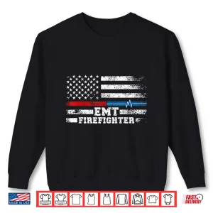 Emt Firefighter American Flag Proud Firefighter Emt Shirt 2 Sweatshirt EMT Firefighter American Flag Proud Firefighter EMT Shirt