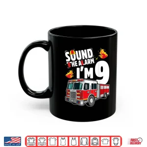 Mug Fire Truck 9Th Birthday Firefighter 9 Year Old Shirt
