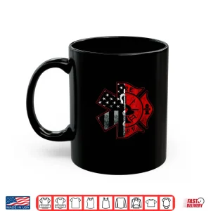 Mug Firefighter Paramedic Symbol American Flag Fireman Shirt