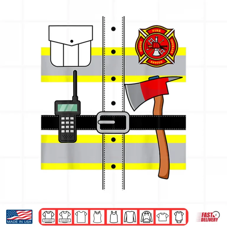 Design Fireman Firefighter Lazy Halloween Costume DIY Shirt