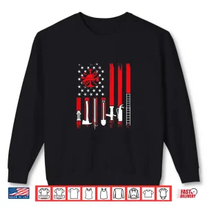 Sweatshirt Patriotic Fireman American Flag Firefighter Shirt