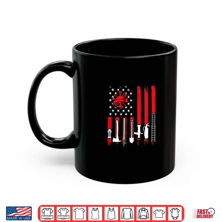 Mug Patriotic Fireman American Flag Firefighter Shirt