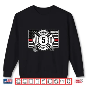 Sweatshirt 5th Birthday Firefighter Fire Truck 5 Year Old Shirt