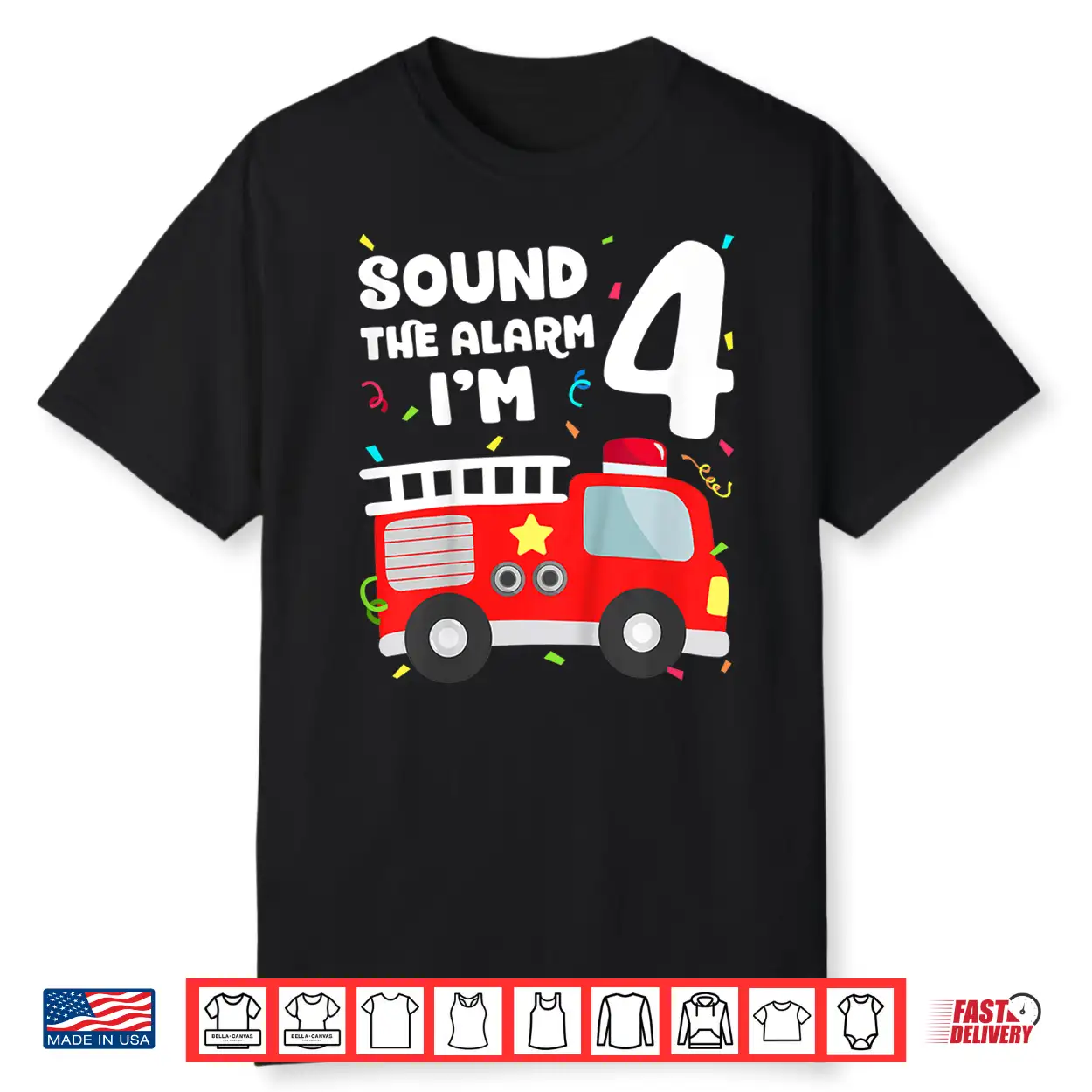Fire Truck 4Th Birthday Firefighter 4 Year Old Shirt Fire Truck 4Th Birthday Firefighter 4 Year Old Shirt