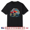 Fire Truck With Monster Truck Wheels Firefighter Vehicle Shirt