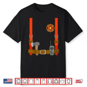 Firefighter Costume Halloween Fireman Uniform Shirt