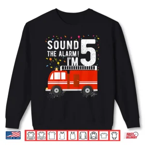 Sweatshirt Fire Truck 5th Birthday 5 Year Old Firefighter Shirt