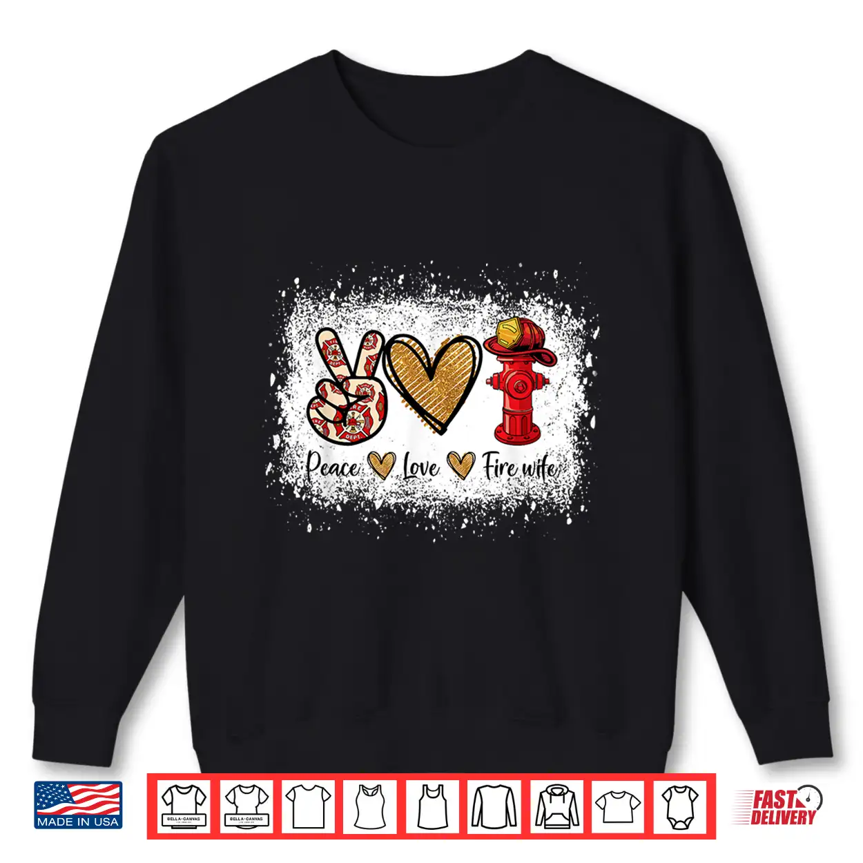 Firefighter Spouse Life Peace Love Heart Shirt Firefighter Spouse Life Peace Love Heart Shirt