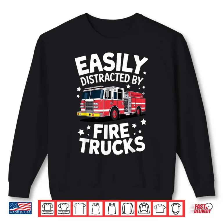 Sweatshirt Funny Firefighter Art Fire Truck Fireman Shirt
