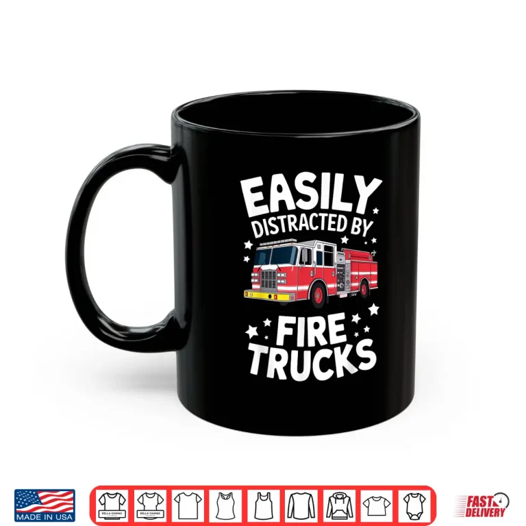 Mug Funny Firefighter Art Fire Truck Fireman Shirt