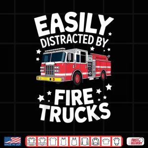 Design Funny Firefighter Art Fire Truck Fireman Shirt