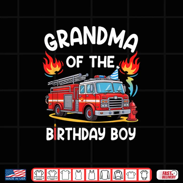 Design Grandparent of the Birthday Boy Fire Truck Firefighter Party Shirt