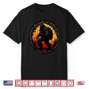 Retro Bigfoot Wildland Firefighter Sasquatch Fireman Gifts Shirt
