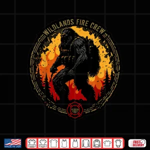 Design Retro Bigfoot Wildland Firefighter Sasquatch Fireman Gifts Shirt