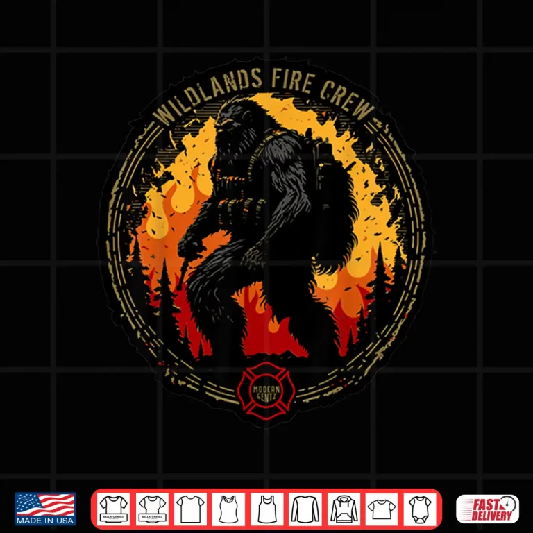 Design Retro Bigfoot Wildland Firefighter Sasquatch Fireman Gifts Shirt