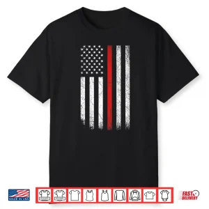 Thin Red Line American Flag Firefighter Support Shirt