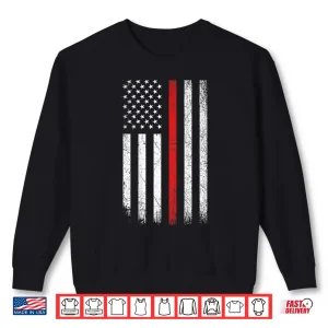 Sweatshirt Thin Red Line American Flag Firefighter Support Shirt