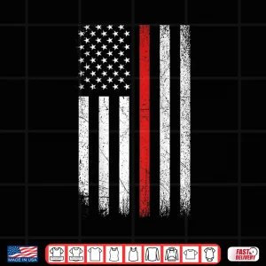 Design Thin Red Line American Flag Firefighter Support Shirt