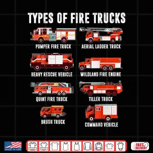 Design Toddler Boy Types Of Firetruck Firefighter Baby Dad Fireman Shirt