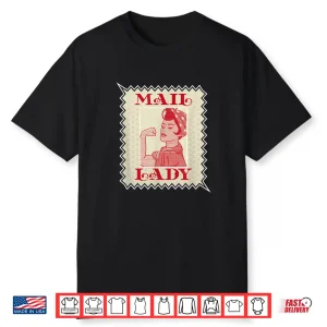Female Postal Worker Mail Lady Stamp Shirt