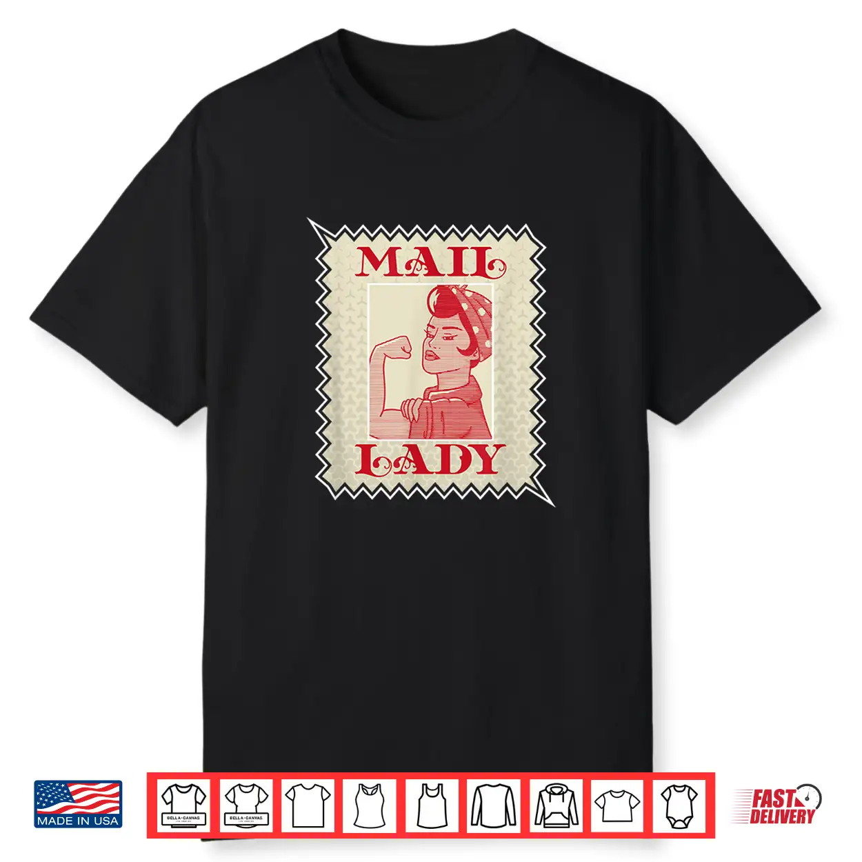 Female Postal Worker Mail Lady Stamp Shirt Female Postal Worker Mail Lady Stamp Shirt