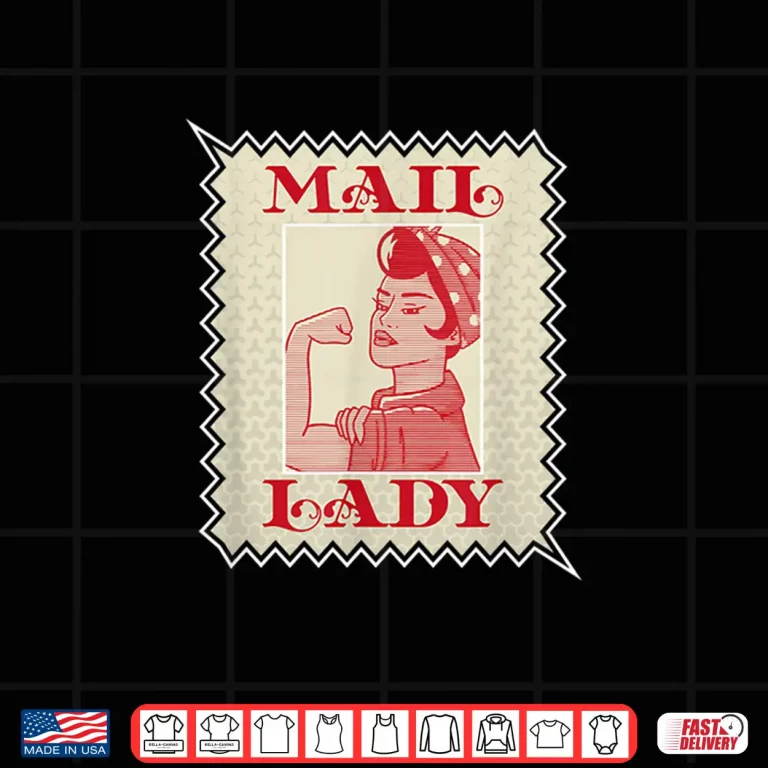 Design Female Postal Worker Mail Lady Stamp Shirt