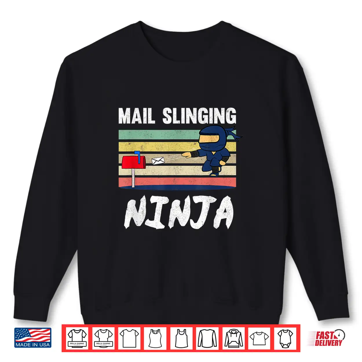 Mens Mail Slinging Ninja Mailman Mail Carrier Retro Postman Shirt Mens Mail Slinging Ninja Mailman Mail Carrier Retro Postman Shirt