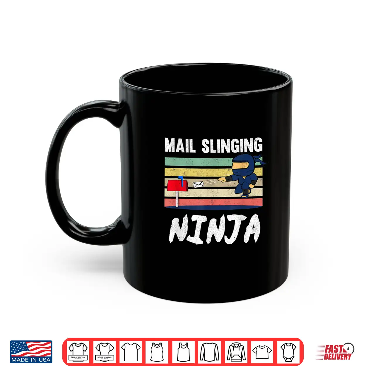Mens Mail Slinging Ninja Mailman Mail Carrier Retro Postman Shirt Mens Mail Slinging Ninja Mailman Mail Carrier Retro Postman Shirt