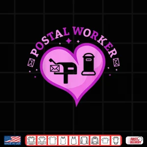 Design Postal Worker Heart Cute Mail Lady Rural Carrier Novelty Shirt