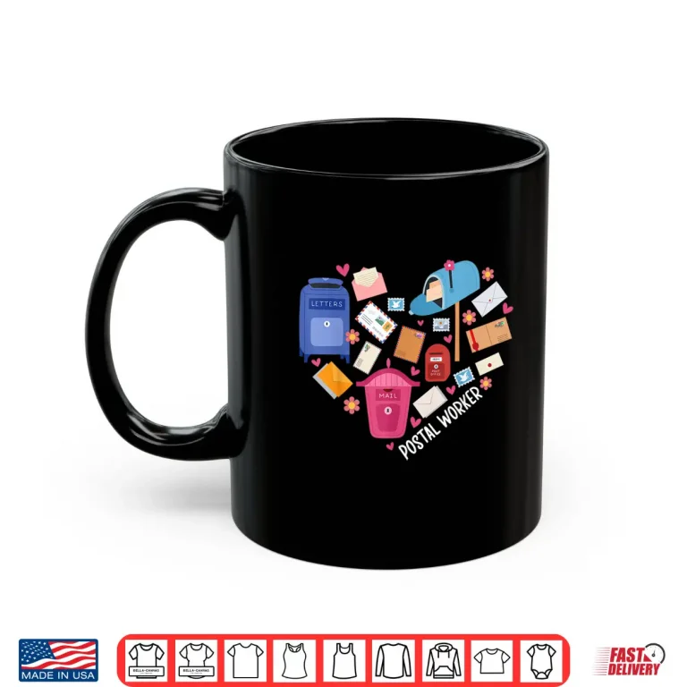 Mug Postal Worker Heart Postwoman Mail Lady Mailwoman Shirt