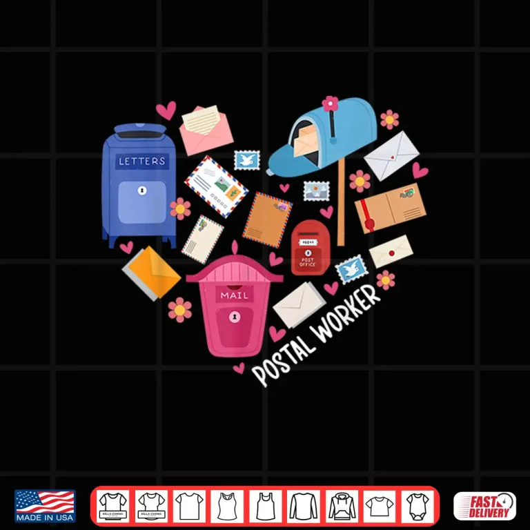Design Postal Worker Heart Postwoman Mail Lady Mailwoman Shirt