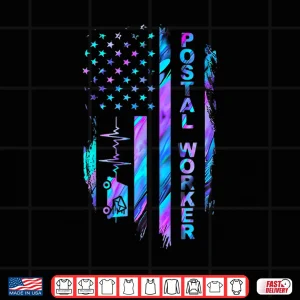 Design Postal Worker Tie Dye Proud Mail Carrier Mail Lady Patriotic Shirt