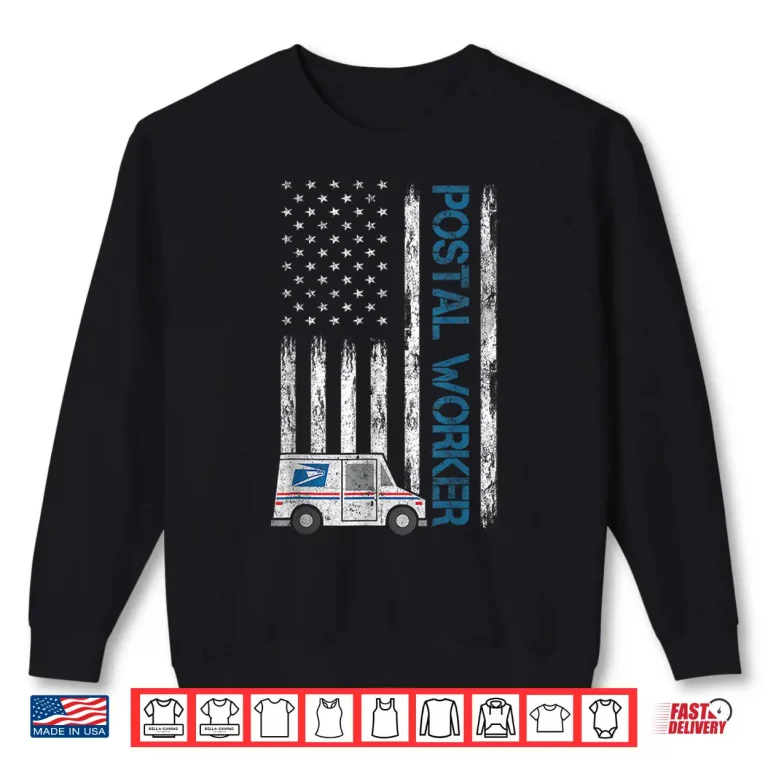 Sweatshirt Usa Flag Patriotic Postal Worker Mailman Mail Lady Novelty Shirt