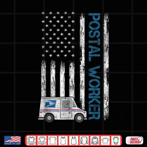 Design Usa Flag Patriotic Postal Worker Mailman Mail Lady Novelty Shirt